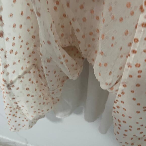 Anthropologie Current Air Dress White & Orange Embroidered Midi Dress Size Large - Picture 5 of 6